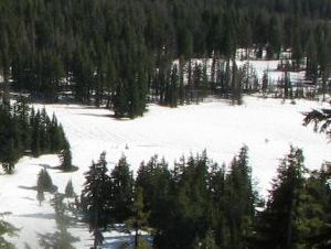 Plenty of snow on the slopes of the mountain, as well